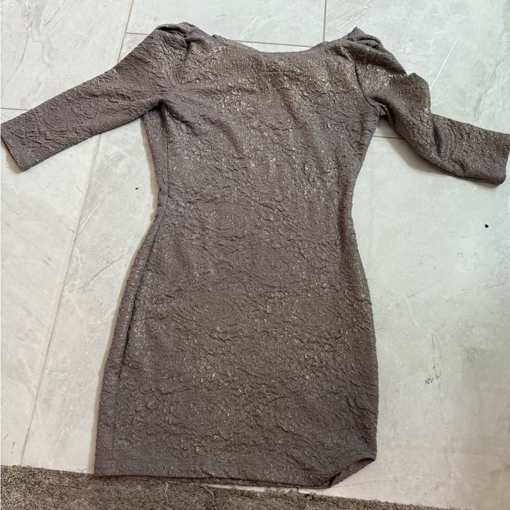 Windsor Long Sleeve Gray Lace Dress